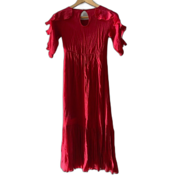 Joyfolie Red Ruffle Sleeve Kids Dress - Picture 1 of 7